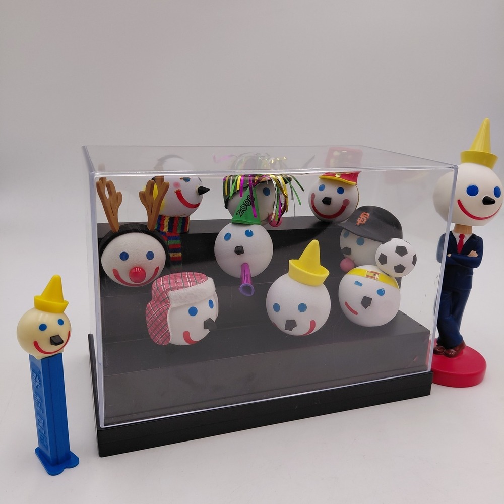Jack in the Box Antenna Ball Toppers Lot of 9 + Bobble Head & Pez Dispenser Fun